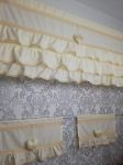 Ekran panel ecru z falbankami i koronka 100% bawełna 