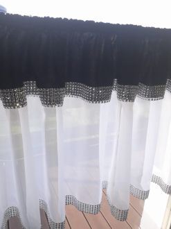 Zazdrostka nowoczesna glamour  firanka WOAL  diamenty złote srebrne KOLORY