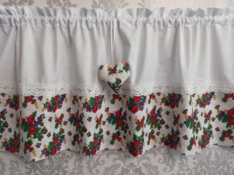 Zazdrostka lambrekin firanka góralski folk koronka bawełna