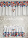 Lambrekin  bawełniany wzór łowicki koronka bawełna serca