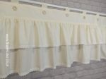 Lambrekin firanka ecru szelki koronka bawełna guziczki KOLORY