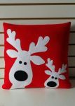 Poszewka na poduszkę świąteczna renifer filcowy