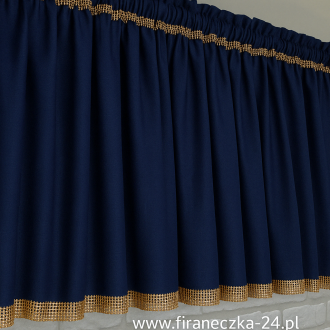 Lambrekin nowoczesny glamour kolory firanka diamenty złote bawełna 