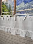 Lambrekin zazdrostka firanka biała koronka bawełna falbanka troczki