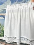 Zazdrostka gładka zasłonka firanka  bawełna koronka 6cm biała